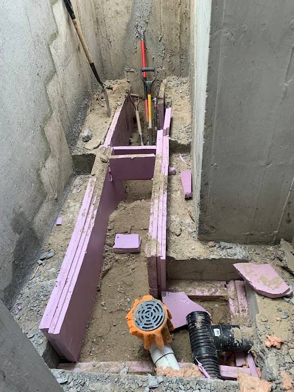 Concrete work photographed at Ontario Excavation & Underpinning