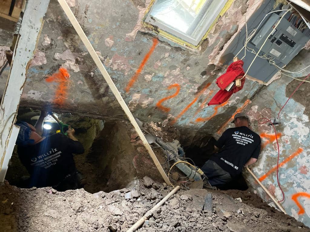 WillFix - Basement Underpinning Hamilton: concrete work photographed at the business